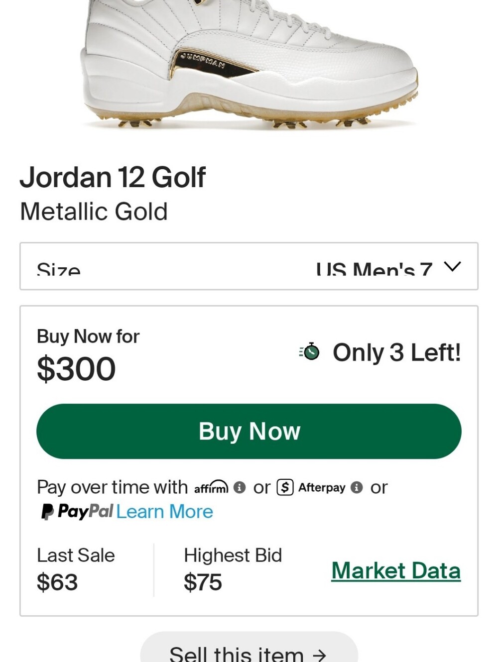 Jordan 12 Golf